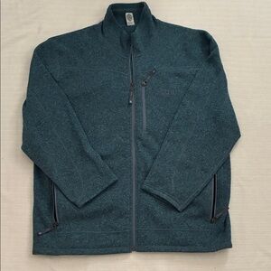 Stio Men's Dark Teal Zip-Up Fleece zip up jacket